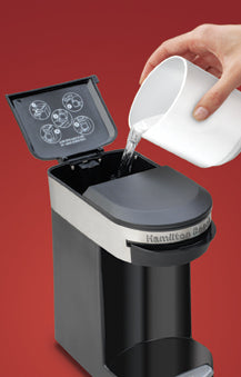 Hamilton Beach Personal Cup Cafetera de cápsulas, Negro, Blanco, 49970-MX