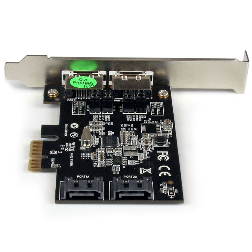 StarTech.com Tarjeta Adaptadora Controladora PCI Express PCIe 2 Puertos eSATA 2 Puertos SATA - SATA III - 6Gbps Tarjetas