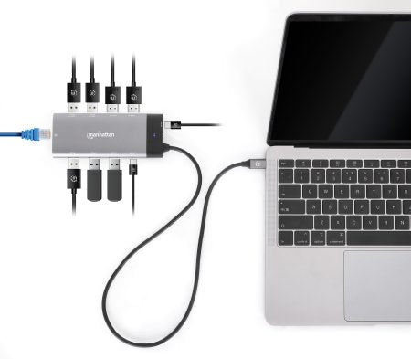 Manhattan 130714 Laptop Alámbrico USB 3.2 Gen 2 (3.1 Gen 2) Type-C 3 2