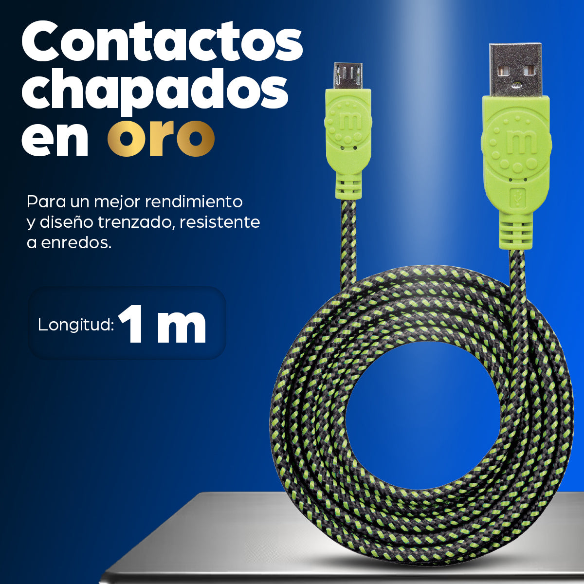 Manhattan Cable Micro-B USB de Alta Velocidad con recubrimiento textil Cable USB 2.0 USB A Micro-USB B Macho/Macho