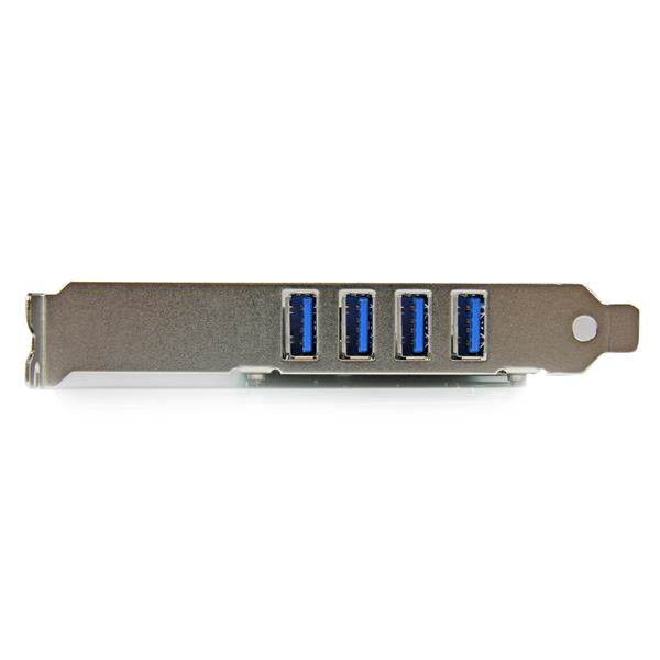 StarTech.com Tarjeta Adaptador PCI Express PCI-E USB 3.0 con UASP de 4 Puertos - Alimentación SATA tarjetas y adaptadores de interfaz PCIe USB 3.2 Gen 1 (3.1 Gen 1) PCIe 2.0 4