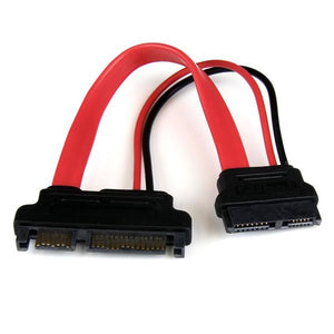 StarTech.com Adaptador Cable SATA 15cm Slimline Línea Delgada a SATA con Alimentación Corriente - Hembra a Macho Cables