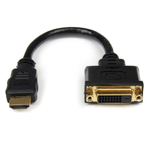 StarTech.com Adaptador de 20cm HDMI a DVI - DVI-D Hembra - HDMI Macho - Cable Conversor de Vídeo - Negro Adaptadores de