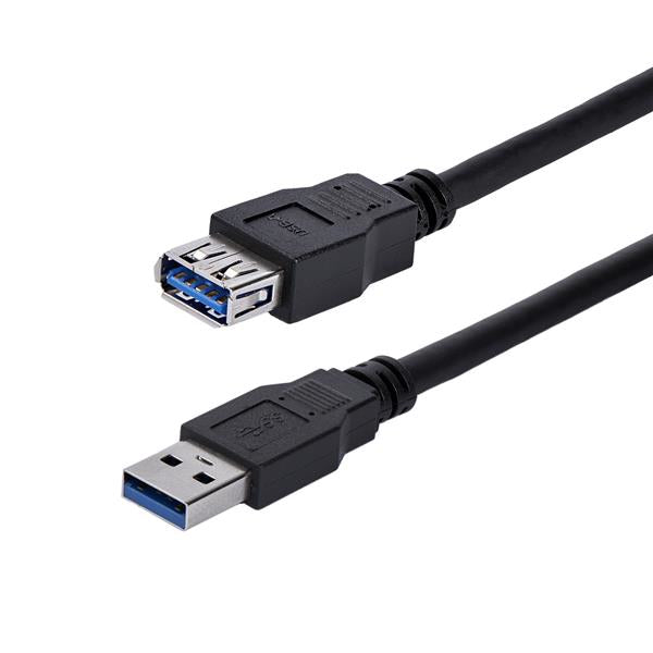 StarTech.com Cable 1m Extensión Alargador USB 3.0 SuperSpeed - Macho a Hembra USB A - Extensor - Negro Cable USB 3.2 Gen 1 (3.1 Gen 1) USB A USB A Macho