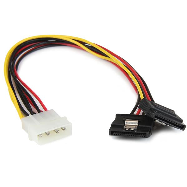 StarTech.com Adaptador Cable 30cm Divisor de 4 Pines LP4 a Doble SATA Cierre Seguridad Pestillo Latches Cable 0,304 m Molex (4-pin) 2 x SATA de 15 pines Macho