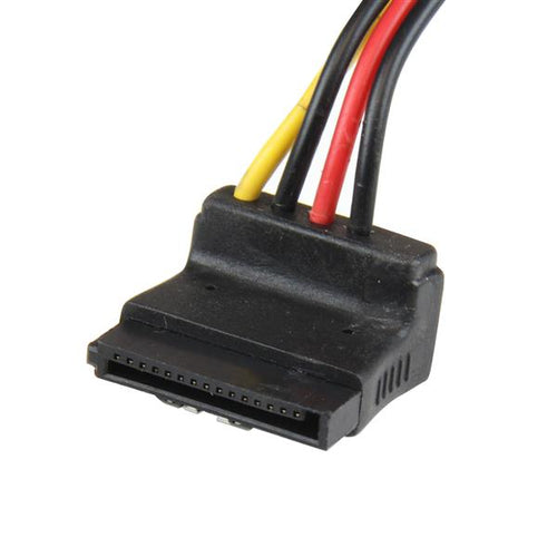 StarTech.com Adaptador Cable 30cm Divisor de 4 Pines LP4 a Doble SATA en Ángulo Derecho Cierre Seguridad Cables de alime