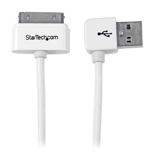 StarTech.com Cable Cargador 1m Conector Dock Connector de Apple 30 Pines a USB en Ángulo Izquierdo iPod iPhone iPad Cabl