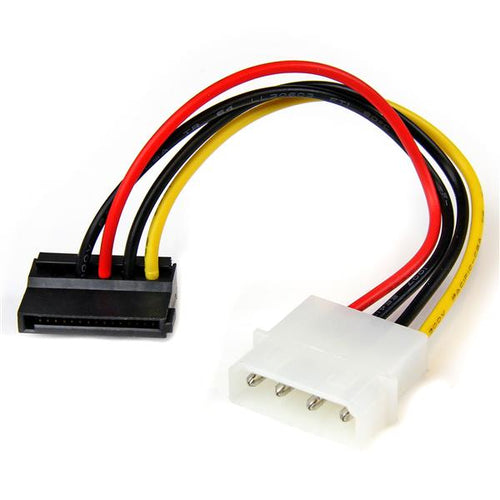 StarTech.com Adaptador Cable 15cm Alimentación SATA Ángulo a la Izquierda 15 Pines a 4 Pines LP4 Cables de alimentación