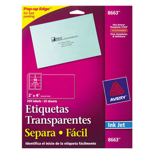 Etiqueta tecnología inkjet AVERY traslúc
