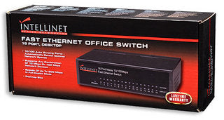 Intellinet 16-Port Fast Ethernet Office Switch No administrado Negro