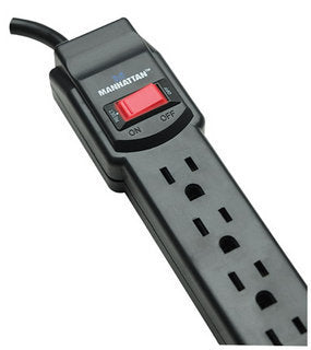 Manhattan 161138 limitador de tensión 90 J 6 salidas AC 125 V 60 Hz