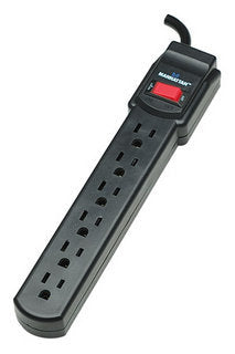 Manhattan 161138 limitador de tensión 90 J 6 salidas AC 125 V 60 Hz
