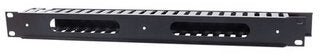 Intellinet Organizador Horizontal 19", 1U, (Metal) Rack Panel de gestión de cables Negro 500 g