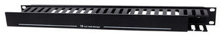 Intellinet Organizador Horizontal 19", 1U, (Metal) Rack Panel de gestión de cables Negro 500 g