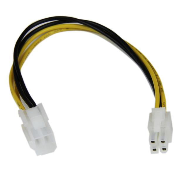 StarTech.com Cable 20cm Extensión Alargador Alimentación Corriente Placa Base ATX12V 4 Pines P4 - Macho a Hembra Cable 0,204 m ATX (4-pin) ATX (4-pin) Macho