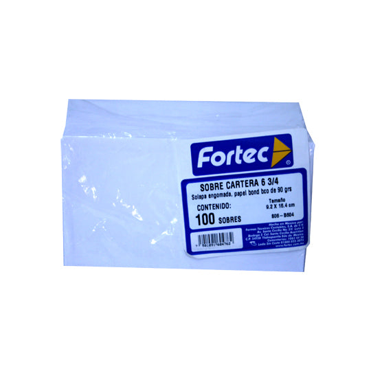 Fortec S-06-B-60 sobre Blanco 100 pieza(s), Papel, 164 mm | Sobres