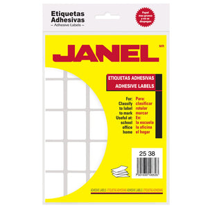 Etiqueta blanca JANEL clasica no. 7 con