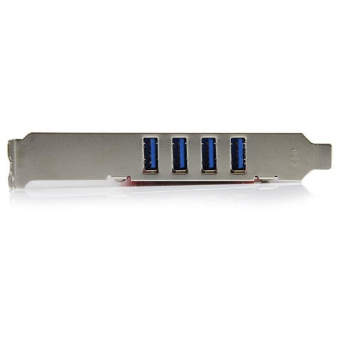 StarTech.com Tarjeta Adaptador PCI USB 3.0 (5Gbps) SuperSpeed 4 Puertos Con Alimentación SATA LP4 - Hub Concentrador Int