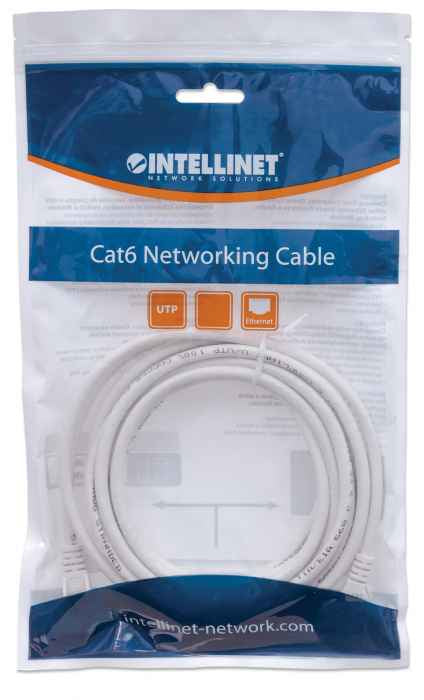 Intellinet Cable de red, Cat6, UTP Cable Blanco 1 m Cat6 RJ-45
