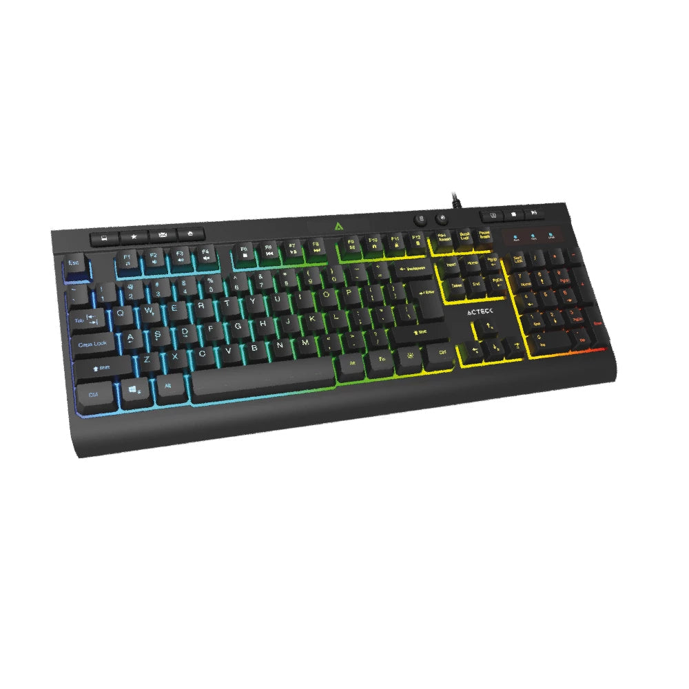 Acteck Aurean Pro TA477G teclado Universal USB Negro, Tamaño completo (100%), Alámbrico, Interruptor de membrana