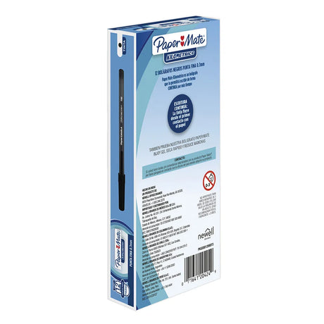 Bolígrafo Papermate Kilométrico Económico Punto Fino 0.7Mm Color Negro Caja C/12 Pzas FullOffice.com