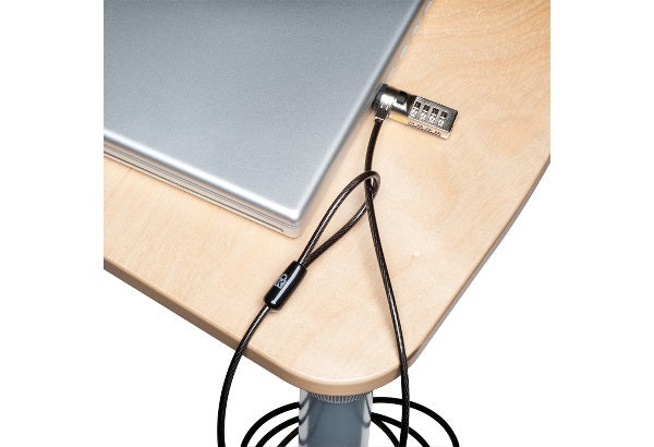 Kensington Candado de combinación seriado para portátil: plateado Cable Negro, Amarillo Cerradura con combinación Kensington Barra en T