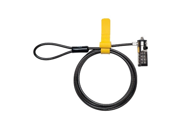 Kensington Candado de combinación seriado para portátil: plateado Cable Negro, Amarillo Cerradura con combinación Kensington Barra en T