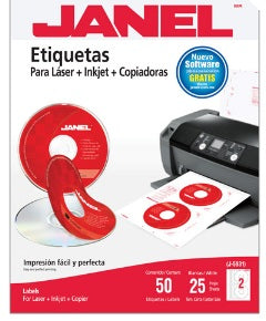 Janel 1085931101 etiqueta autoadhesiva Rojo