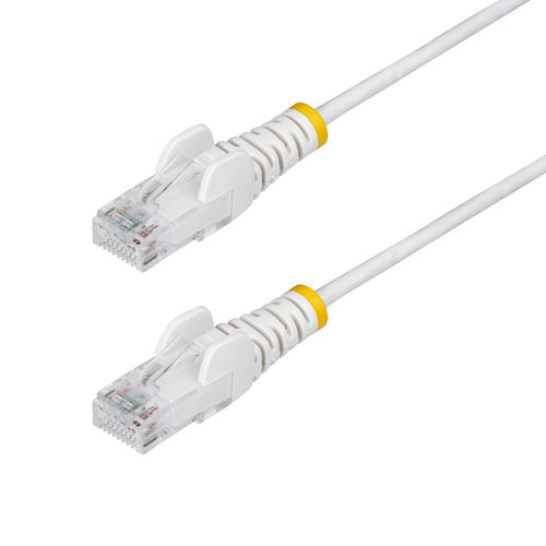 StarTech.com Cable de Red Ethernet CAT6 Delgado sin Enganches Blanco de 7m - Cable RJ45 Snagless Slim 28AWG - Alambre de