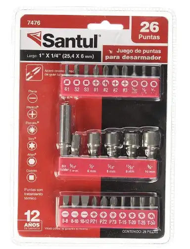 JUEGO DE 26 PUNTAS COMBINADAS 1" P/DESARMADOR 7476