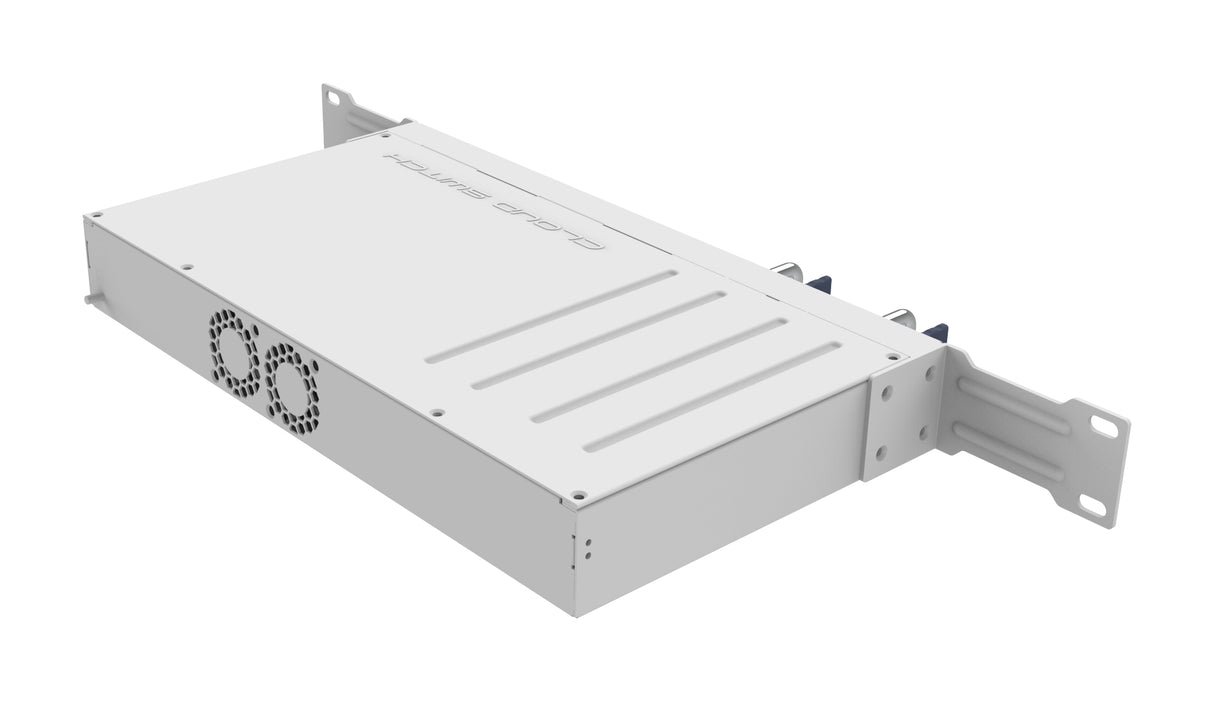 CRS504-4XQ-IN, Switch CPU 650MHz, 64MB RAM, 1 Eth 10/100, 4 QSFP28 100G, CA/CD y 802.3bt PoE-in, RouterOS