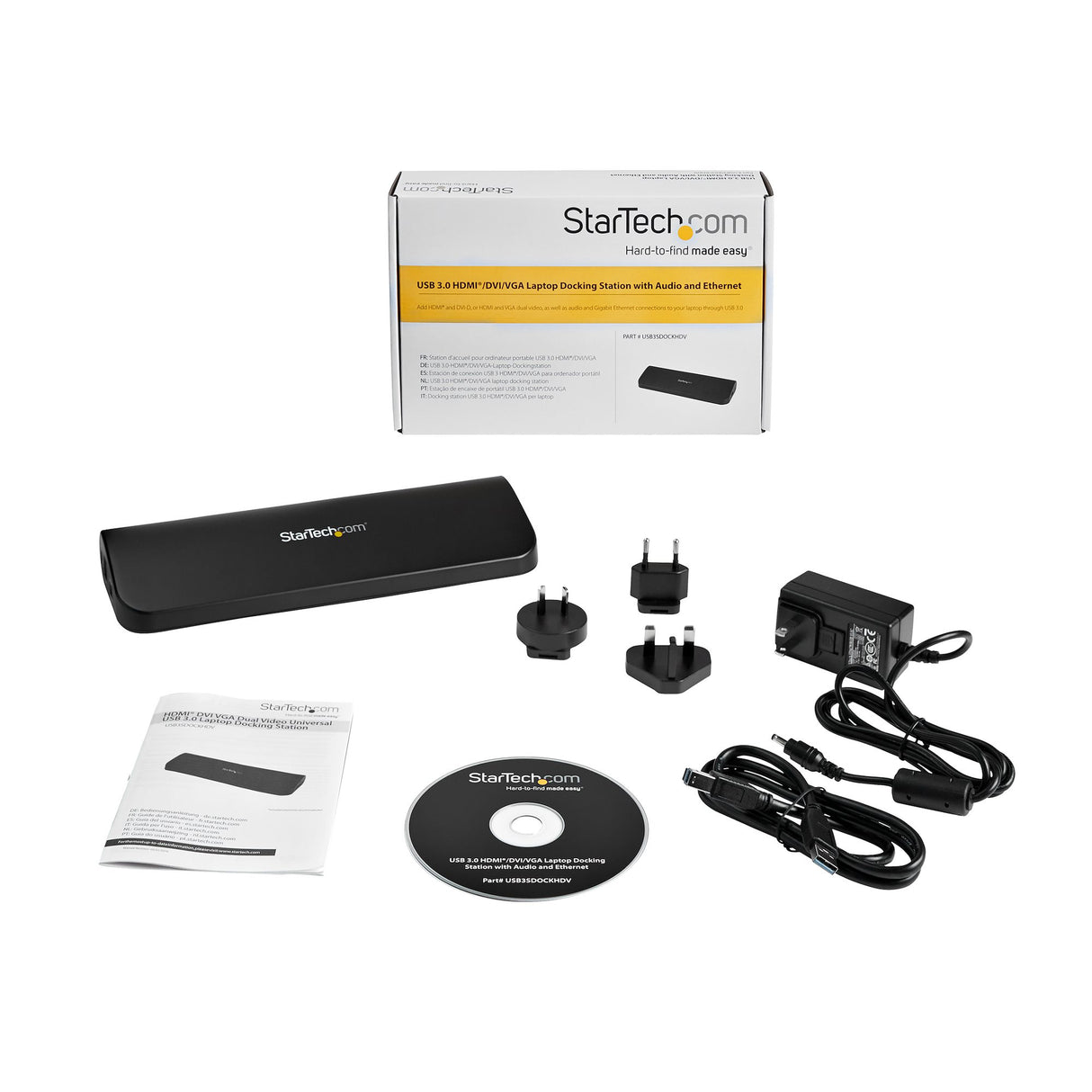 StarTech.com Docking Station USB 3.0 de 2 Monitores para Portátil - HDMI/DVI/VGA - Hub Ladrón 3x USB-A - GbE - Audio - Replicador de Puertos Universal USB-A - Win/macOS/ChromeOS - TAA Laptop Alámbrico USB 3.2 Gen 1 (3.1 Gen 1) Type-B 3 1