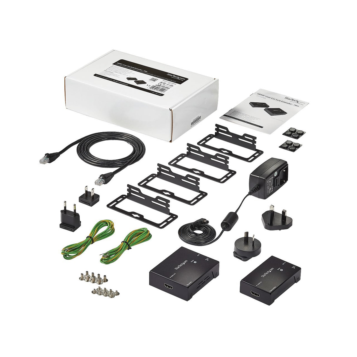 StarTech.com Extensor HDMI por Cat5 HDBaseT - POC Power over Cable - Ultra HD 4K audio/vídeo extendedores Transmisor y receptor de señales AV 4096 x 2160 Pixeles Cat5e, Cat6 70 m