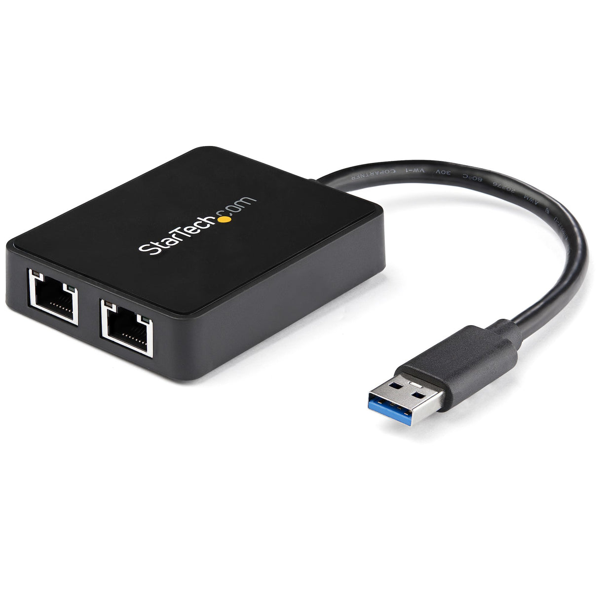 StarTech.com Adaptador Tarjeta de Red NIC Externa USB 3.0 2 Puertos Gigabit Ethernet RJ45 y Puerto USB tarjetas de red Alámbrico USB Ethernet 2