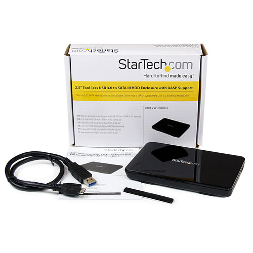 StarTech.com Caja Carcasa USB 3.0 de Disco Duro HDD SATA 3 III de 2,5 Pulgadas Externo con UASP Cajas para discos duros