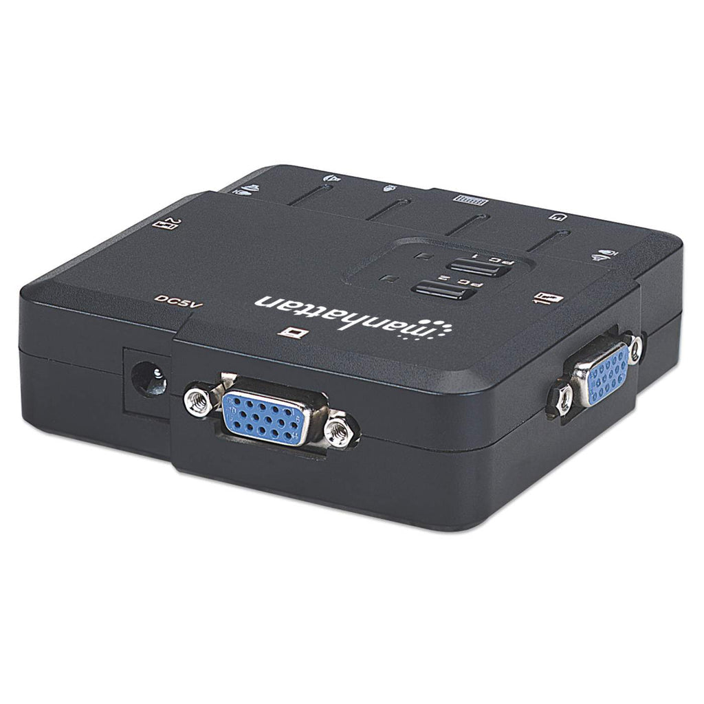 Manhattan Switch KVM Compacto de 2 Puertos interruptores kvm 2 USB USB VGA