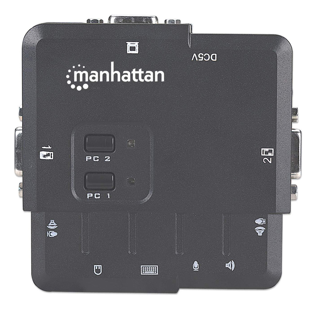 Manhattan Switch KVM Compacto de 2 Puertos interruptores kvm 2 USB USB VGA
