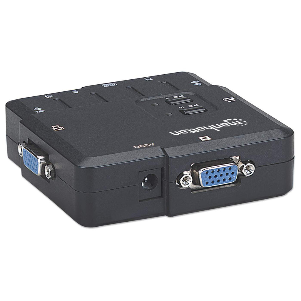 Manhattan Switch KVM Compacto de 2 Puertos interruptores kvm 2 USB USB VGA