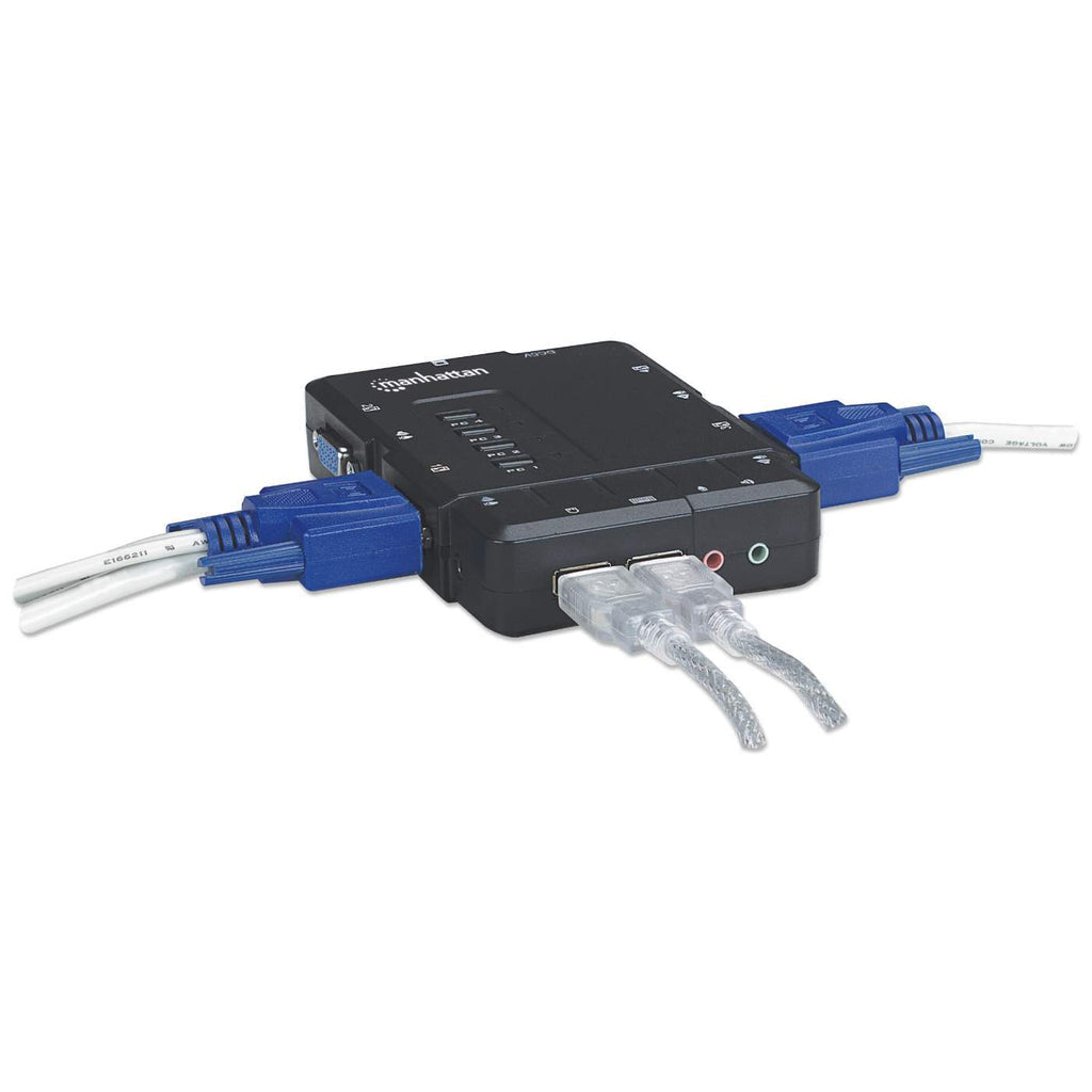 Manhattan Switch KVM Compacto 4 Puertos interruptores kvm 4 USB USB VGA