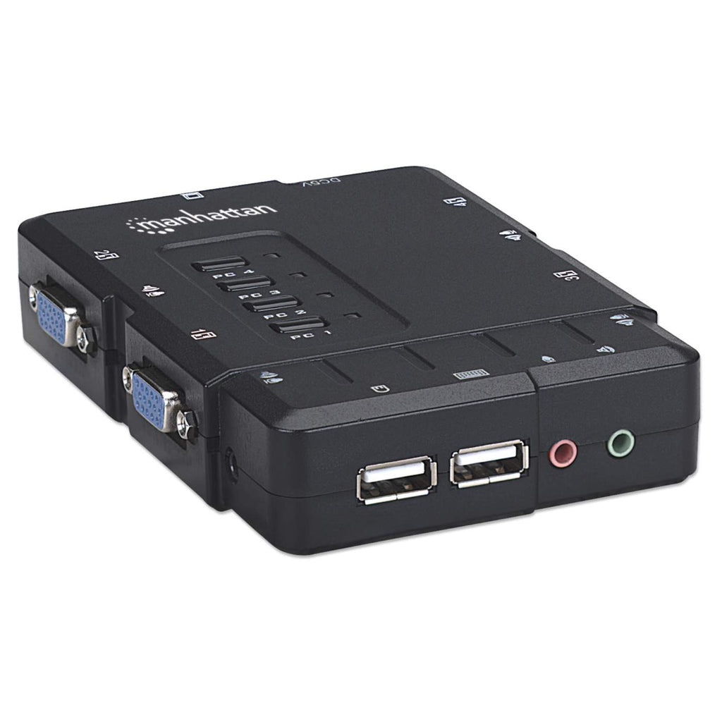 Manhattan Switch KVM Compacto 4 Puertos interruptores kvm 4 USB USB VGA