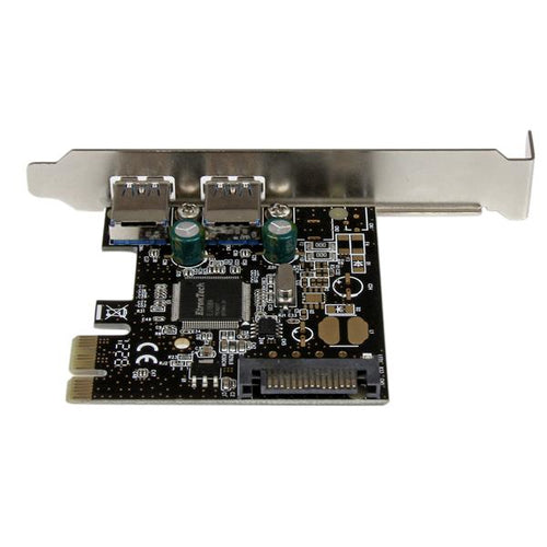 StarTech.com Adaptador Tarjeta Controladora PCI Express PCI-E 2 Puertos USB 3.0 con Alimentación SATA Tarjetas y adaptad