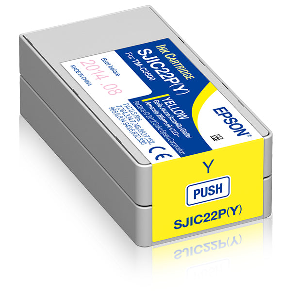 Epson SJIC22P(Y): Ink cartridge for ColorWorks C3500 (yellow) Cartucho de Tinta Tinta a base de pigmentos 1 pieza(s) Original Tinta a base de pigmentos