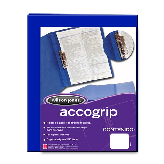 Carpeta Acco Grip T3 Sh-973 Oficio Azul Oscuro C/4 - P0973 FullOffice.com