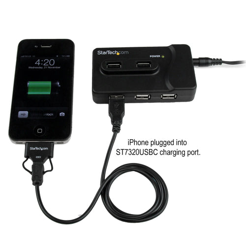 StarTech.com Adaptador Concentrador Hub Ladrón USB 6 Puertos - 2x USB 3.0 -4x USB 2.0 - 1x USB Cargador de 2A Hubs de in