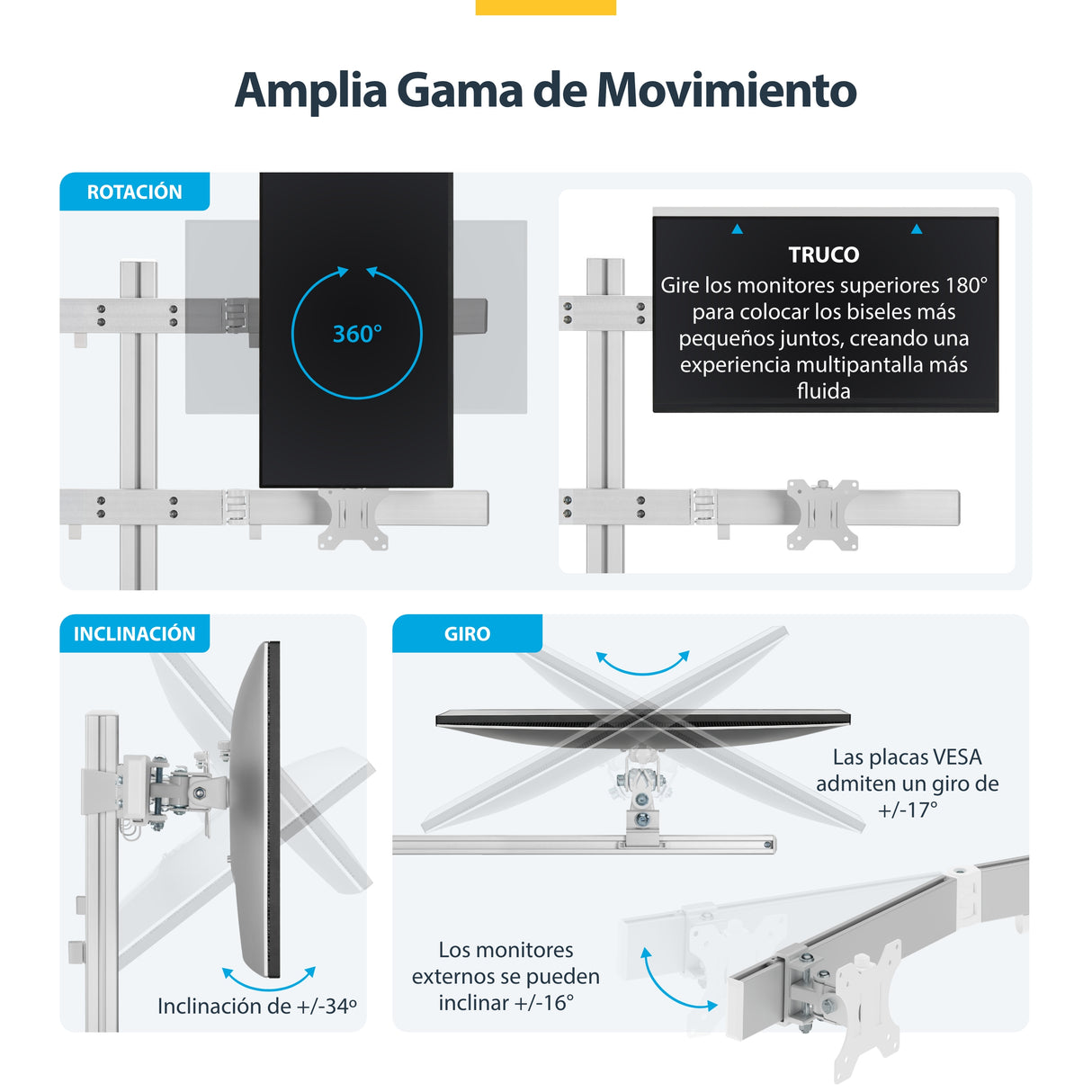 StarTech.com 6-MONITOR-ARM-A Soportes para monitores 6 32 kg Si