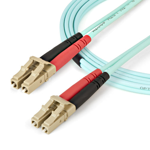 StarTech.com Cable de 2m de Fibra Óptica Multimodo LC/UPC a LC/UPC OM4 - 50/125µm - Fibra LOMMF/VCSEL - Redes de 100G -