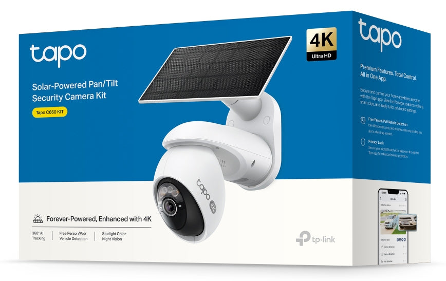 TP-Link Tapo C660 KIT Bala (forma) Cámara de seguridad IP Exterior 3840 x 2160 Pixeles Techo/pared
