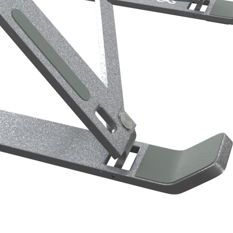 Klip Xtreme KAS-002 soporte para laptop Soporte para computadora portátil Plata 39.6 cm (15.6"), Aluminio, Silicona