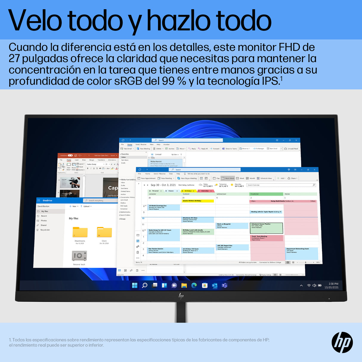 HP Monitor FHD HP E27 G5 Monitor 68,6 cm (27") 1920 x 1080 Pixeles Full HD LCD Negro