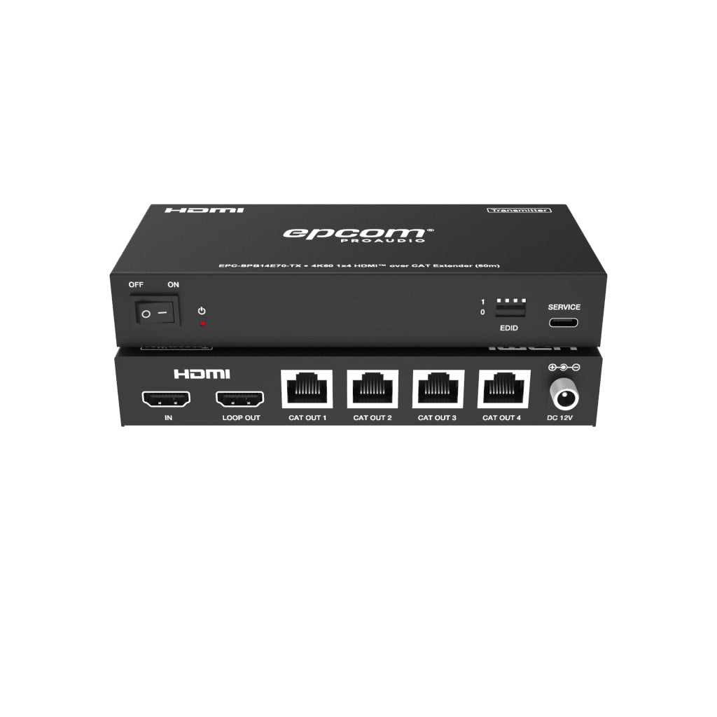 Epcom EPC-SPB14E70 extensor audio/video Transmisor y receptor de señales AV Negro